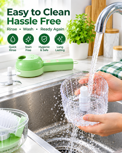 4-in-1 Electric Vegetable Chopper, Slicer & Peeler Set (USB Rechargeable)